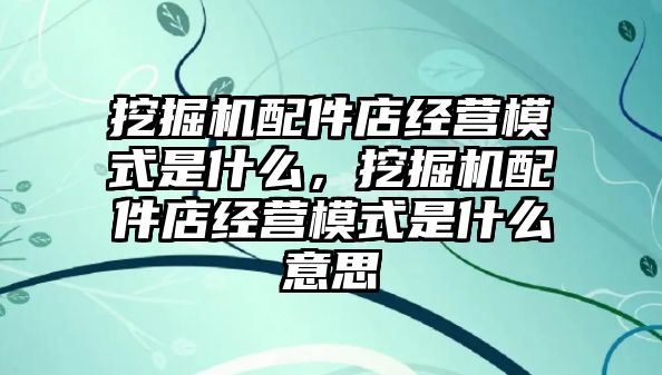 挖掘機配件店經(jīng)營模式是什么，挖掘機配件店經(jīng)營模式是什么意思