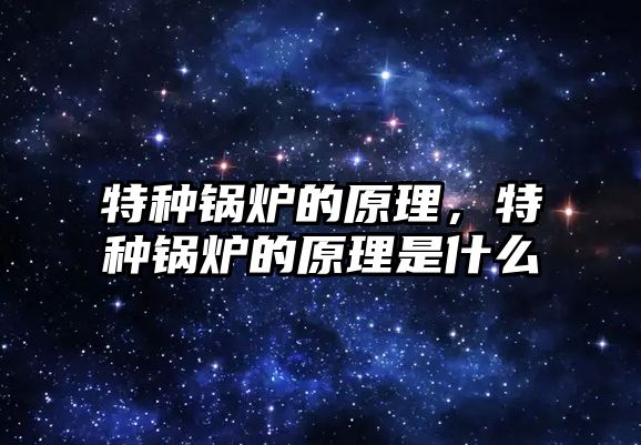 特種鍋爐的原理，特種鍋爐的原理是什么