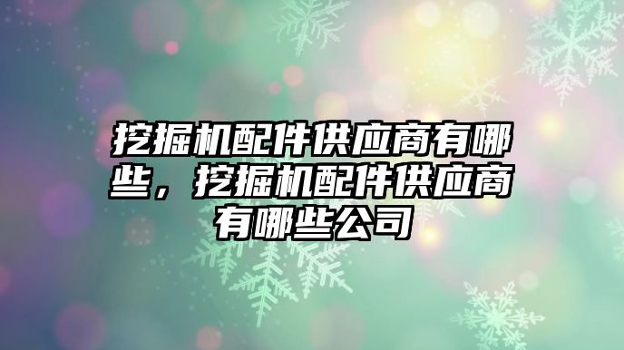 挖掘機配件供應(yīng)商有哪些，挖掘機配件供應(yīng)商有哪些公司