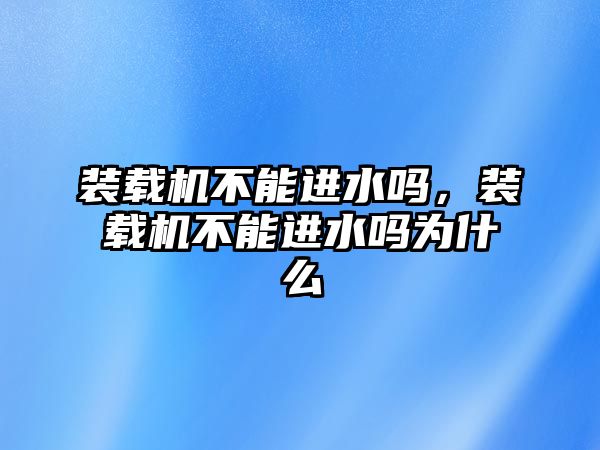 裝載機不能進水嗎，裝載機不能進水嗎為什么