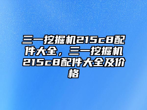 三一挖掘機(jī)215c8配件大全，三一挖掘機(jī)215c8配件大全及價(jià)格