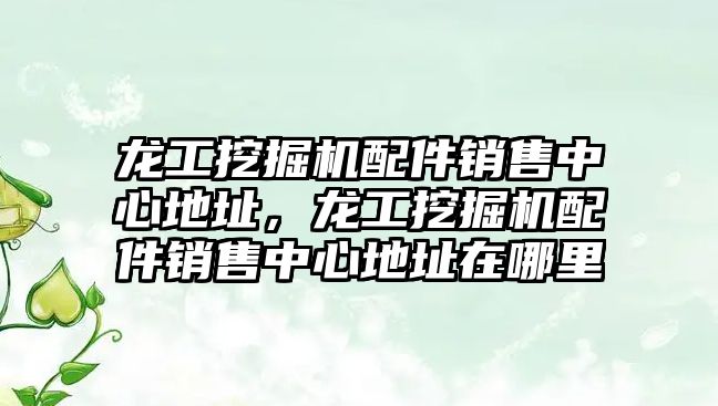 龍工挖掘機配件銷售中心地址，龍工挖掘機配件銷售中心地址在哪里