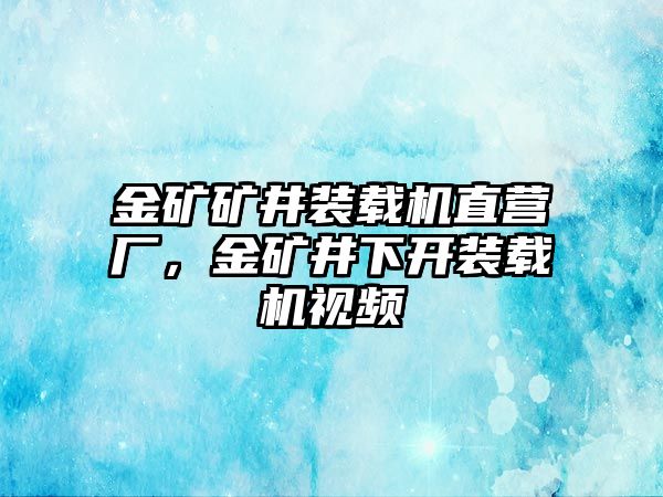 金礦礦井裝載機(jī)直營(yíng)廠，金礦井下開裝載機(jī)視頻