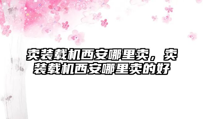 賣裝載機(jī)西安哪里賣，賣裝載機(jī)西安哪里賣的好