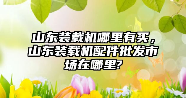 山東裝載機哪里有買，山東裝載機配件批發(fā)市場在哪里?