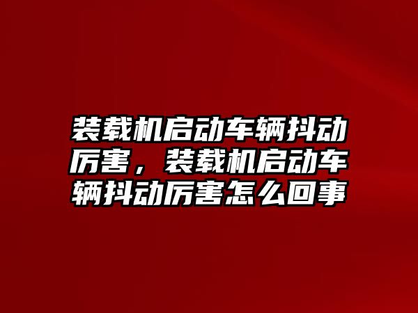 裝載機啟動車輛抖動厲害，裝載機啟動車輛抖動厲害怎么回事