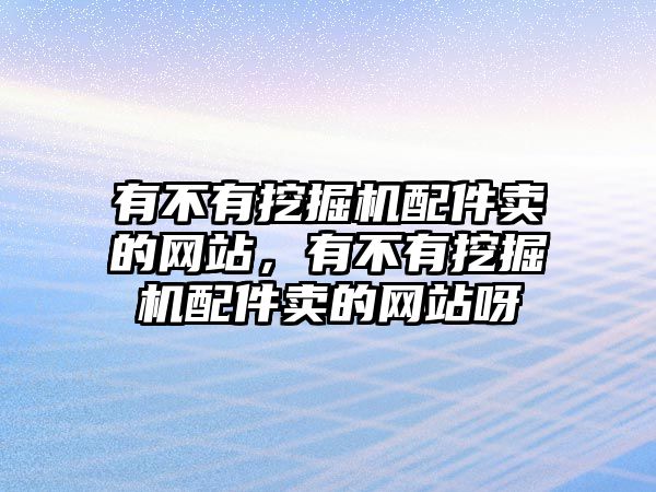 有不有挖掘機(jī)配件賣的網(wǎng)站，有不有挖掘機(jī)配件賣的網(wǎng)站呀