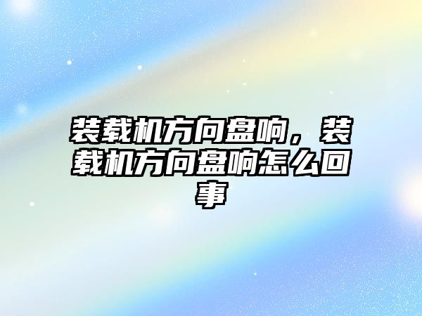 裝載機(jī)方向盤響，裝載機(jī)方向盤響怎么回事