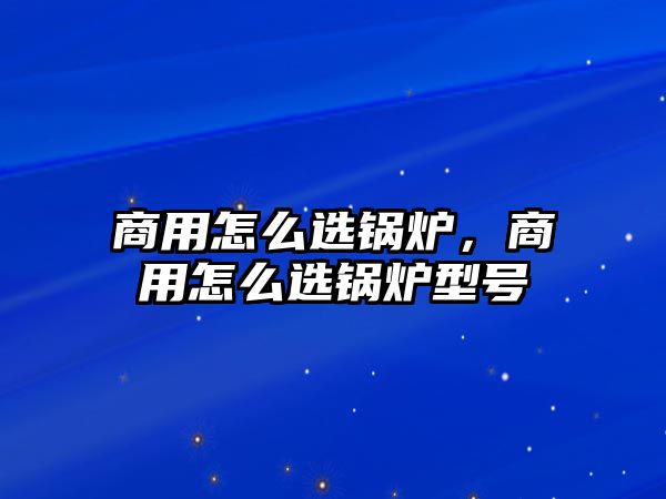 商用怎么選鍋爐，商用怎么選鍋爐型號