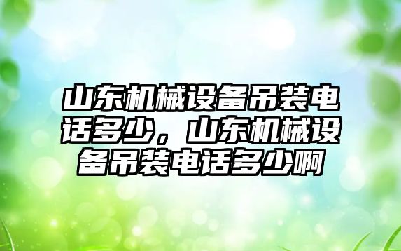 山東機(jī)械設(shè)備吊裝電話多少，山東機(jī)械設(shè)備吊裝電話多少啊