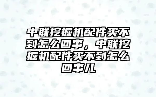 中聯(lián)挖掘機(jī)配件買不到怎么回事，中聯(lián)挖掘機(jī)配件買不到怎么回事兒