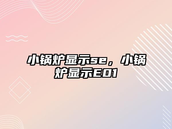 小鍋爐顯示se，小鍋爐顯示E01