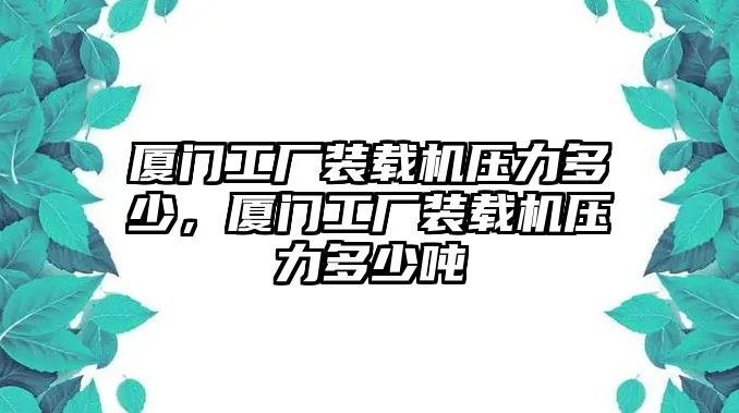 廈門工廠裝載機壓力多少，廈門工廠裝載機壓力多少噸