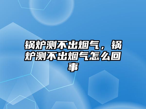 鍋爐測不出煙氣，鍋爐測不出煙氣怎么回事