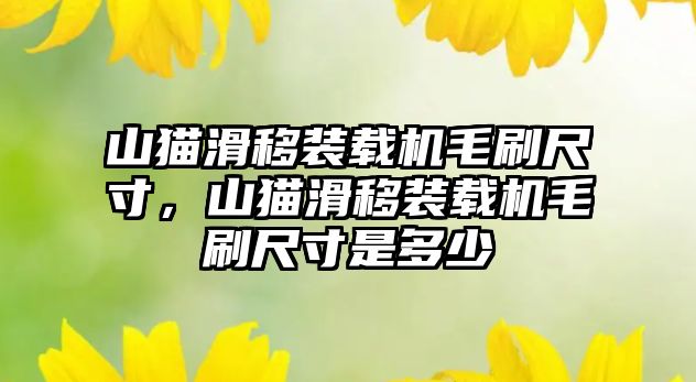 山貓滑移裝載機毛刷尺寸，山貓滑移裝載機毛刷尺寸是多少