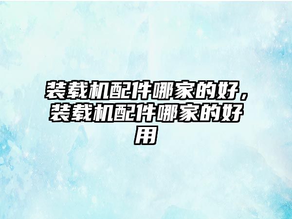 裝載機配件哪家的好，裝載機配件哪家的好用