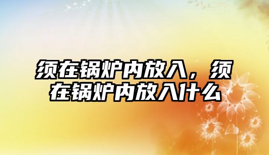 須在鍋爐內(nèi)放入，須在鍋爐內(nèi)放入什么