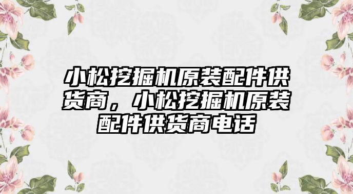 小松挖掘機(jī)原裝配件供貨商，小松挖掘機(jī)原裝配件供貨商電話