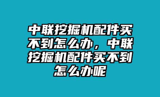 中聯(lián)挖掘機(jī)配件買不到怎么辦，中聯(lián)挖掘機(jī)配件買不到怎么辦呢