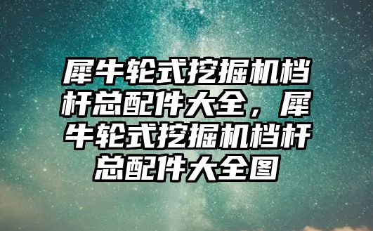 犀牛輪式挖掘機(jī)檔桿總配件大全，犀牛輪式挖掘機(jī)檔桿總配件大全圖