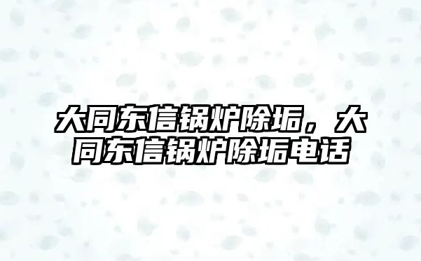 大同東信鍋爐除垢，大同東信鍋爐除垢電話