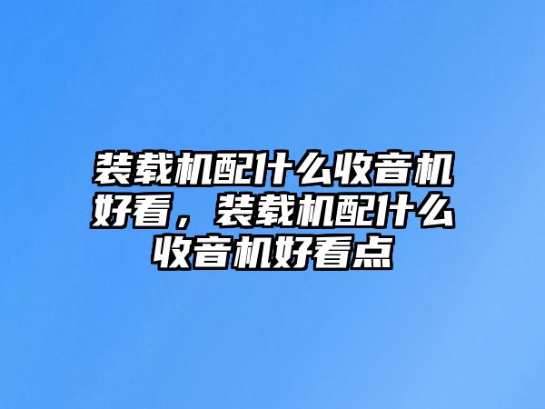 裝載機(jī)配什么收音機(jī)好看，裝載機(jī)配什么收音機(jī)好看點(diǎn)