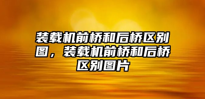 裝載機(jī)前橋和后橋區(qū)別圖，裝載機(jī)前橋和后橋區(qū)別圖片