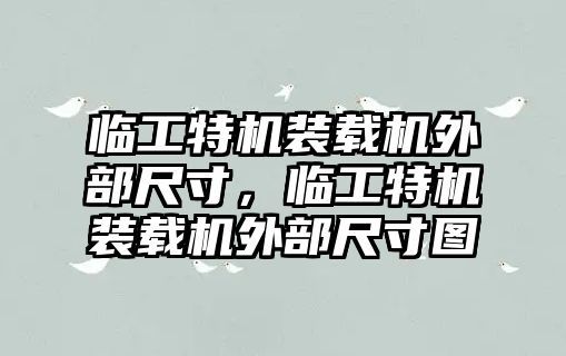 臨工特機(jī)裝載機(jī)外部尺寸，臨工特機(jī)裝載機(jī)外部尺寸圖