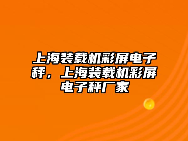 上海裝載機(jī)彩屏電子秤，上海裝載機(jī)彩屏電子秤廠家