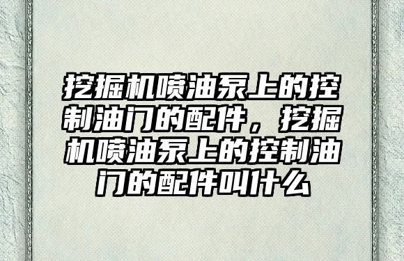 挖掘機噴油泵上的控制油門的配件，挖掘機噴油泵上的控制油門的配件叫什么