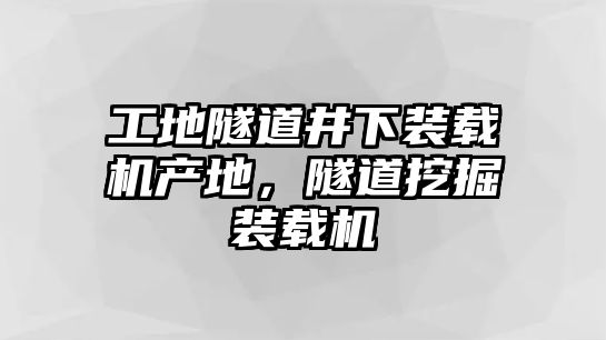 工地隧道井下裝載機產(chǎn)地，隧道挖掘裝載機