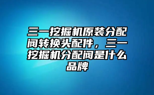 三一挖掘機原裝分配閥轉換頭配件，三一挖掘機分配閥是什么品牌