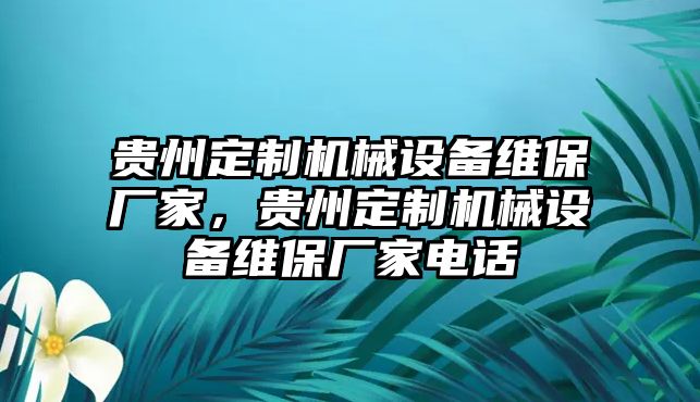 貴州定制機(jī)械設(shè)備維保廠家，貴州定制機(jī)械設(shè)備維保廠家電話