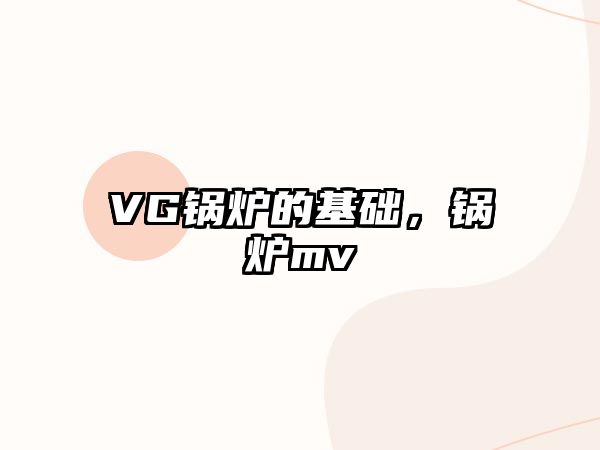 VG鍋爐的基礎(chǔ)，鍋爐mv