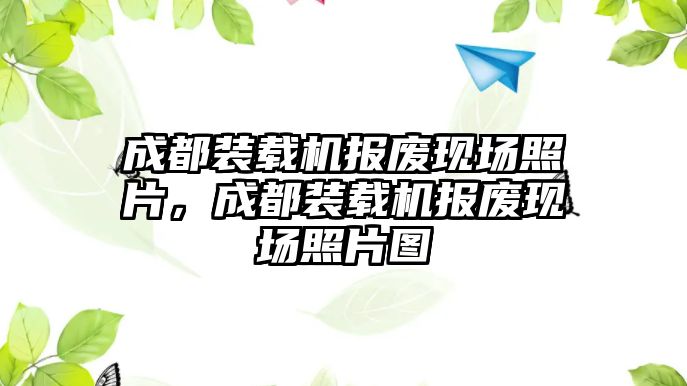 成都裝載機(jī)報廢現(xiàn)場照片，成都裝載機(jī)報廢現(xiàn)場照片圖