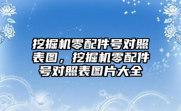 挖掘機零配件號對照表圖，挖掘機零配件號對照表圖片大全