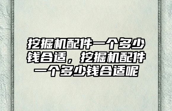 挖掘機配件一個多少錢合適，挖掘機配件一個多少錢合適呢