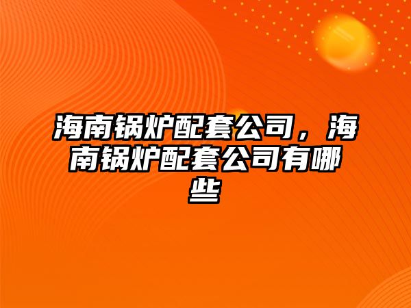 海南鍋爐配套公司，海南鍋爐配套公司有哪些