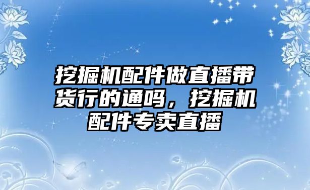 挖掘機(jī)配件做直播帶貨行的通嗎，挖掘機(jī)配件專賣直播