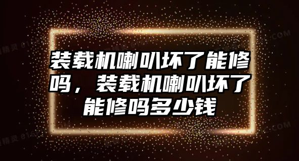 裝載機喇叭壞了能修嗎，裝載機喇叭壞了能修嗎多少錢