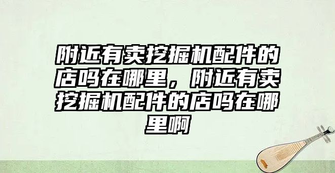 附近有賣挖掘機配件的店嗎在哪里，附近有賣挖掘機配件的店嗎在哪里啊