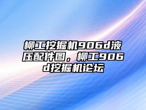 柳工挖掘機(jī)906d液壓配件圖，柳工906d挖掘機(jī)論壇