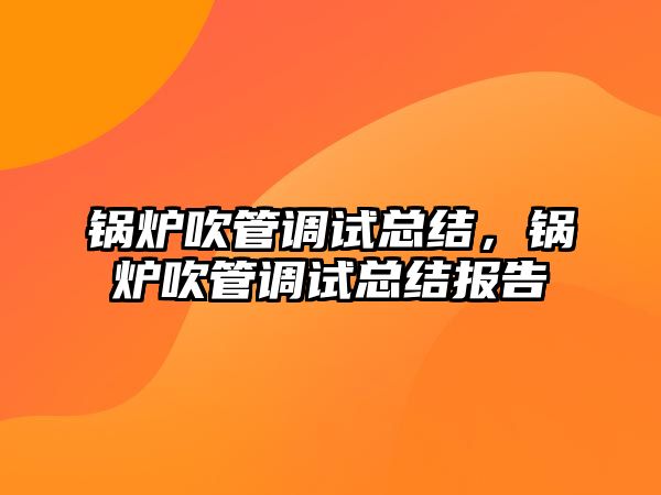 鍋爐吹管調試總結，鍋爐吹管調試總結報告