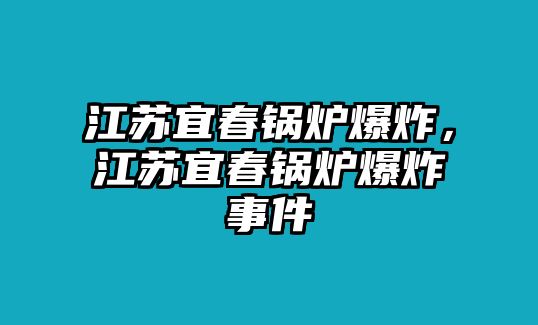 江蘇宜春鍋爐爆炸，江蘇宜春鍋爐爆炸事件