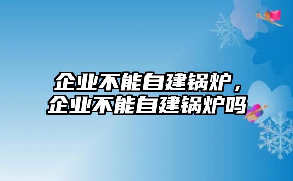 企業(yè)不能自建鍋爐，企業(yè)不能自建鍋爐嗎