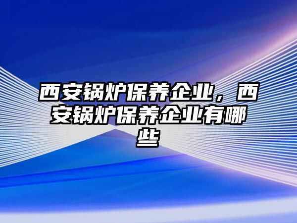 西安鍋爐保養(yǎng)企業(yè)，西安鍋爐保養(yǎng)企業(yè)有哪些