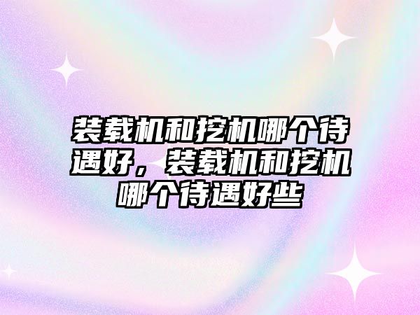 裝載機和挖機哪個待遇好，裝載機和挖機哪個待遇好些