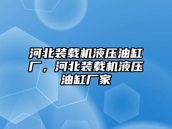 河北裝載機(jī)液壓油缸廠，河北裝載機(jī)液壓油缸廠家