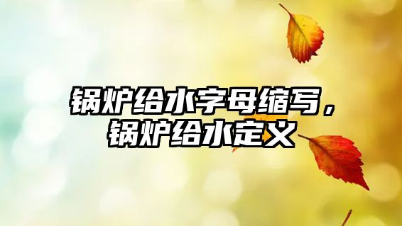 鍋爐給水字母縮寫，鍋爐給水定義