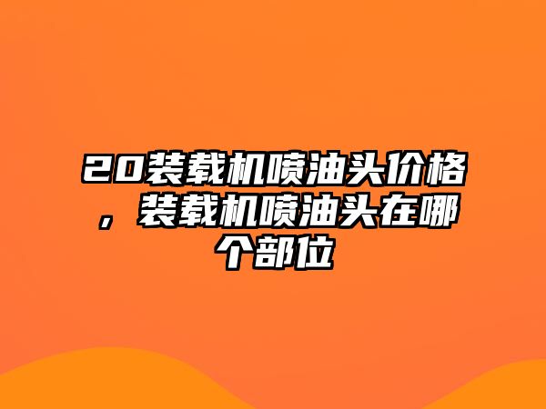 20裝載機(jī)噴油頭價格，裝載機(jī)噴油頭在哪個部位